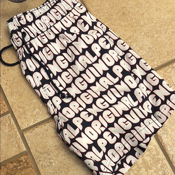 Original Penguin Black and White Athletic Shorts - Picture 3 of 3